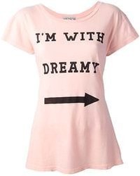 Женская розовая футболка с круглым вырезом с принтом от Wildfox Couture