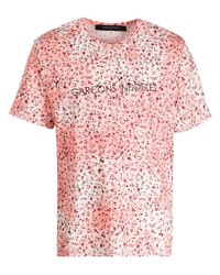 Мужская розовая футболка с круглым вырезом с цветочным принтом от Garcons Infideles