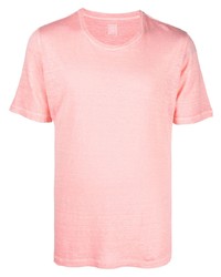 Мужская розовая футболка с круглым вырезом от 120% Lino