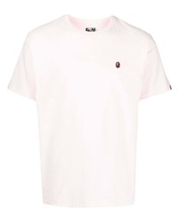 Мужская розовая футболка с круглым вырезом от A Bathing Ape