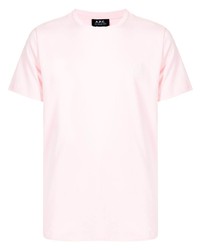 Мужская розовая футболка с круглым вырезом от A.P.C.