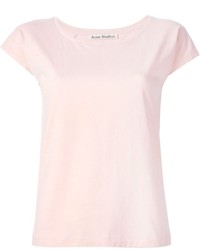 Женская розовая футболка с круглым вырезом от Acne Studios