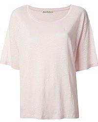 Женская розовая футболка с круглым вырезом от Acne Studios