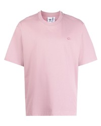 Мужская розовая футболка с круглым вырезом от adidas