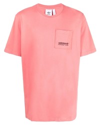 Мужская розовая футболка с круглым вырезом от adidas