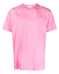 Мужская розовая футболка с круглым вырезом от Alexander McQueen