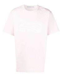 Мужская розовая футболка с круглым вырезом от Alexander Wang