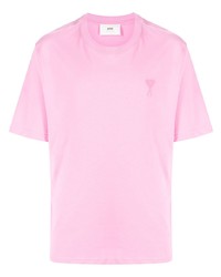 Мужская розовая футболка с круглым вырезом от Ami Paris