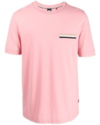 Мужская розовая футболка с круглым вырезом от BOSS