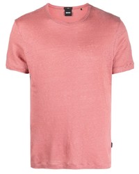 Мужская розовая футболка с круглым вырезом от BOSS