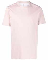 Мужская розовая футболка с круглым вырезом от Brunello Cucinelli