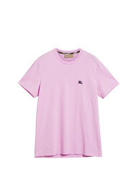 Мужская розовая футболка с круглым вырезом от Burberry