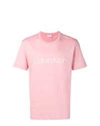 Мужская розовая футболка с круглым вырезом от Calvin Klein