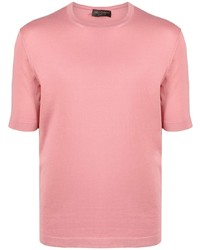 Мужская розовая футболка с круглым вырезом от Dell'oglio