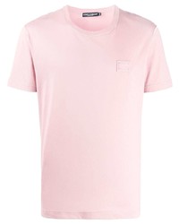 Мужская розовая футболка с круглым вырезом от Dolce & Gabbana