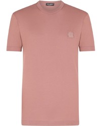 Мужская розовая футболка с круглым вырезом от Dolce & Gabbana