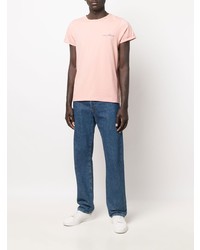 Мужская розовая футболка с круглым вырезом от Maison Labiche