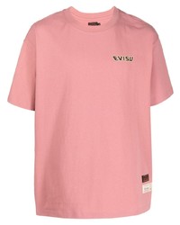 Мужская розовая футболка с круглым вырезом от Evisu