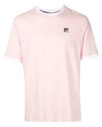 Мужская розовая футболка с круглым вырезом от Fila