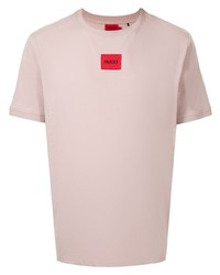 Мужская розовая футболка с круглым вырезом от Hugo