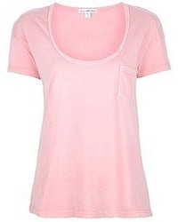 Женская розовая футболка с круглым вырезом от James Perse