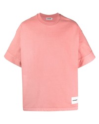 Мужская розовая футболка с круглым вырезом от Jil Sander