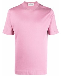 Мужская розовая футболка с круглым вырезом от John Smedley