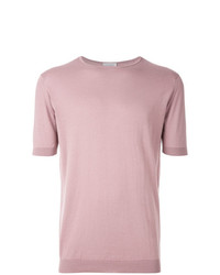 Мужская розовая футболка с круглым вырезом от John Smedley