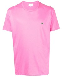 Мужская розовая футболка с круглым вырезом от Lacoste