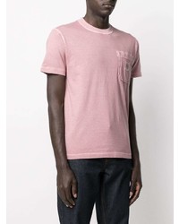 Мужская розовая футболка с круглым вырезом от Stone Island