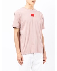 Мужская розовая футболка с круглым вырезом от Hugo