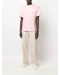 Мужская розовая футболка с круглым вырезом от MOUTY
