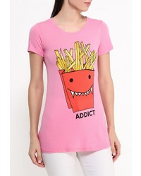 Женская розовая футболка с круглым вырезом от LuAnn