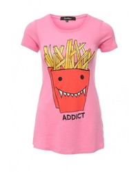 Женская розовая футболка с круглым вырезом от LuAnn