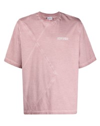 Мужская розовая футболка с круглым вырезом от Marcelo Burlon County of Milan