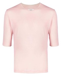 Мужская розовая футболка с круглым вырезом от MM6 MAISON MARGIELA