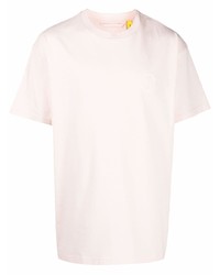 Мужская розовая футболка с круглым вырезом от Moncler