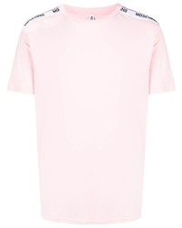 Мужская розовая футболка с круглым вырезом от Moschino