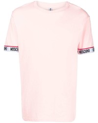 Мужская розовая футболка с круглым вырезом от Moschino