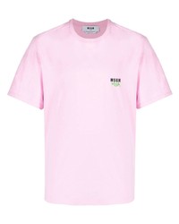 Мужская розовая футболка с круглым вырезом от MSGM