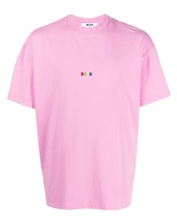 Мужская розовая футболка с круглым вырезом от MSGM