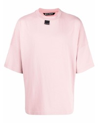 Мужская розовая футболка с круглым вырезом от Palm Angels