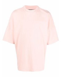 Мужская розовая футболка с круглым вырезом от Palm Angels
