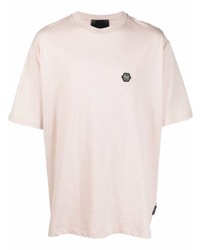 Мужская розовая футболка с круглым вырезом от Philipp Plein
