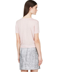 Женская розовая футболка с круглым вырезом от J Brand