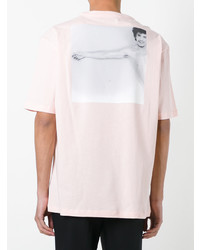 Мужская розовая футболка с круглым вырезом от Raf Simons