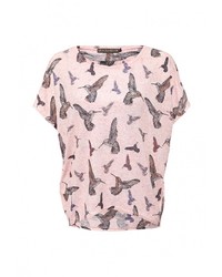 Женская розовая футболка с круглым вырезом от QED London
