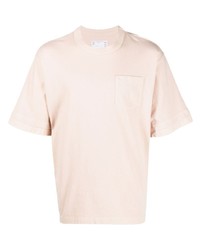 Мужская розовая футболка с круглым вырезом от Sacai