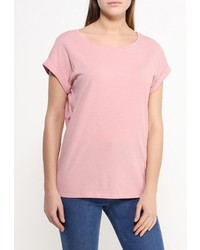 Женская розовая футболка с круглым вырезом от Sisley