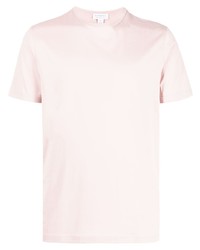 Мужская розовая футболка с круглым вырезом от Sunspel
